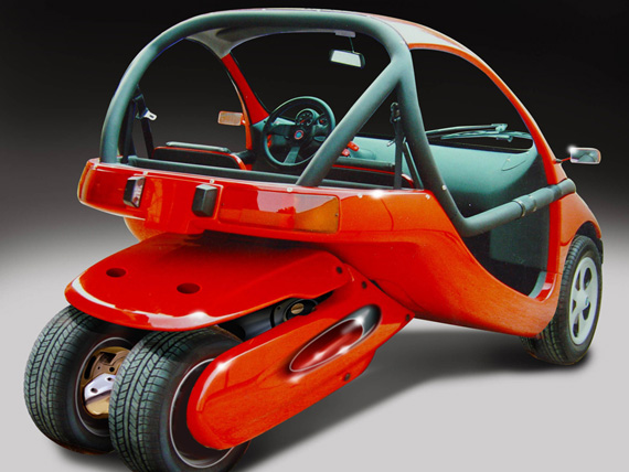Study and prototype for a new 3 wheel vehicle.<br>Piaggio<br>1993